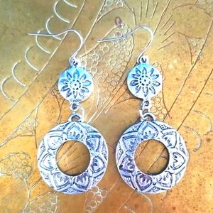 3 for $15 Textured Silver Boho Earrings